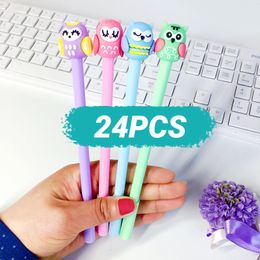 Gelpennen 24 PCS Creative Cartoon Owl Gel Pen Leuke student Signature Factory Direct materiaal Escolar Criativo 221118