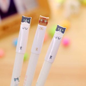 Stylos gel 3 pcsLot Stylo gel chat mignon L'histoire du chat impression Stylos à encre noire zakka Canetas escolar matériel de bureau fournitures scolaires J230306