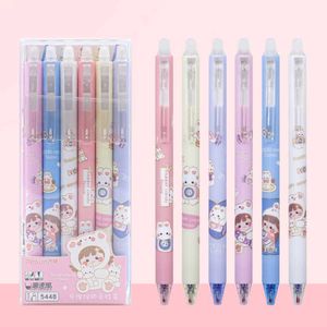 Gel Pens 3 pcslot Kawaii BunnyGirls dessin animé effaçable Gel stylo école fournitures de bureau papeterie mignon Gel stylos cadeau prix effaçable stylo J230306