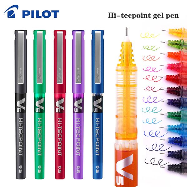 Stylos gel 4/6/12 Japan Pilot BX-V5 Stylo gel Hi Tecpoint Encre couleur liquide droite Papeterie mignonne 0,5 mm Signature Pen Fournitures scolaires 230615