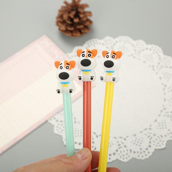 Stylos gel 40 pièces créatif stéréo Silicone chien terne stylo neutre dessin animé mignon apprentissage papeterie fournitures de bureau Signature de l'eau