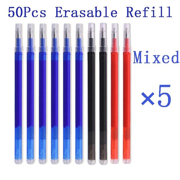 Stylos Gel 50 pièces/ensemble 0.7mm recharge de stylo effaçable magique pour stylo Pilot Frixion encre bleue/noire/rouge accessoires d'écriture de bureau papeterie scolaire 231122