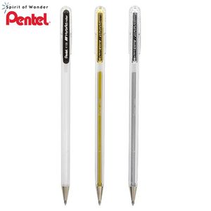 Bolígrafos de gel 6 piezas Pentel Bolígrafo de tinta metálica de 0,8 mm K108 Plata Oro Blanco Alto brillo