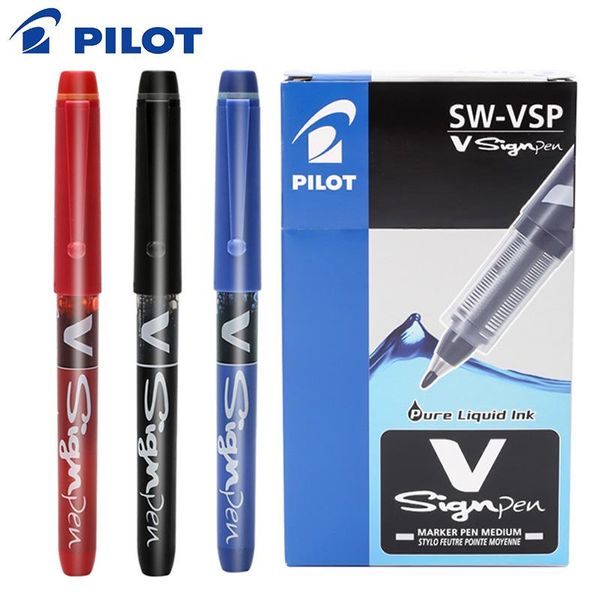 Stylos gel 6 pièces/lot Roshes Run Papelaria école Caneta Lynx authentique pilote Tupper sw-vsp grande capacité v-sign stylo signature croquis