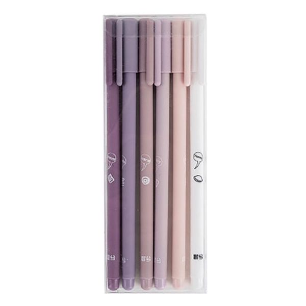 Ensemble de stylos en gel 6PCS / Set Pink Pen Set Papeterie de 0,5 mm PAPELERIE ACCESSOIRES DE BUREAU PRÉSENTÉ