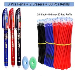 Stylos Gel 85PcsSet Stylos Effaçables 05mm Stylo Gel BleuRecharges d'encre Noire Tige Lavable Poignée École Écriture Bureau Kawaii Papeterie Stylo Gel 221128