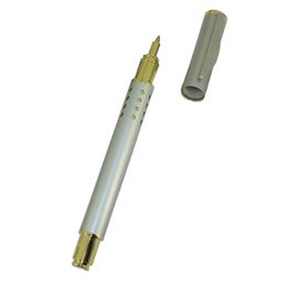 Stylos à gel ACMECN Silver Gold Metal Pen Roller Ball Recharge d'encre liquide Rétro Classique avec 24 trous Design Luxe