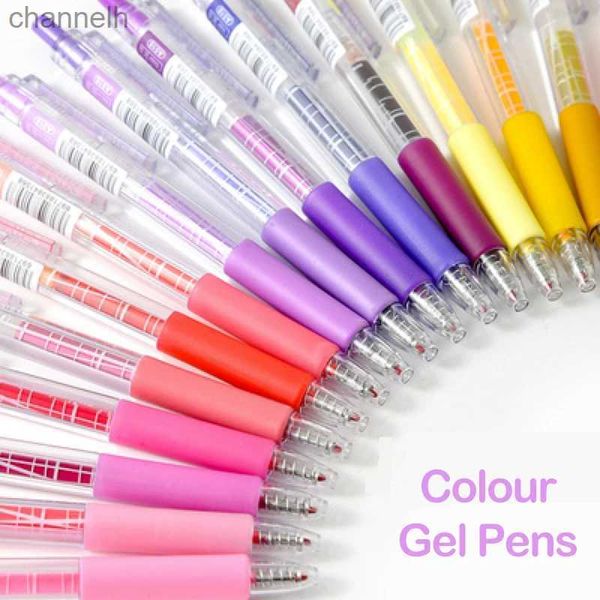 Bolígrafos de gel Color Gel Pen Set Kawaii Art Write Highlight Bolígrafo metálico Regreso a la escuela Papelería coreana Suministros de oficina YQ231201