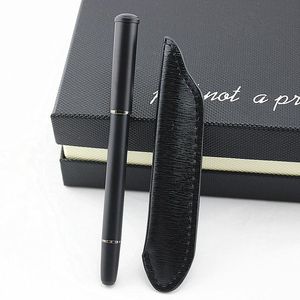 Stylos Gel Creative Stylo Roller Bille En Métal Caneta De Luxo Cadeaux D'entreprise Rouleau 0.5mm Noir Recharge En Cuir Crayon Cas