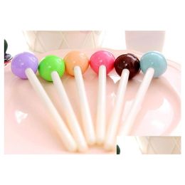 Gel pennen schattige nieuwigheid lollies lolly pen kantoor school benodigdheden feest snoep kleur decor studenten kinderen cadeau -briefpapier zwarte inkt drop dhmrm