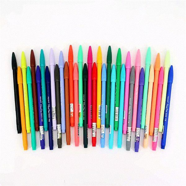 Stylos gel ligne de crochet brosse multicolore en option tige ronde en plastique stylo à base d'eau étudiant créatif Signature Art fournitures de bureau