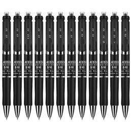 Stylos Gel de luxe affaires ensemble de stylos rétractables 0.5mm grande capacité encre noire recharges remplaçables tige fournitures de bureau scolaire