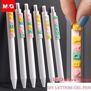 Stylos à gel MG Funny Sort Letter Pen Assembly DIY Creative 0.5mm Black Press Signature Student Water Papeterie