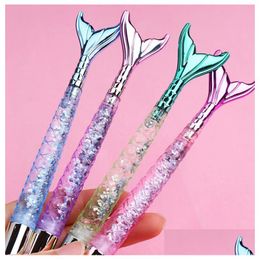 Stylos à gel Ensemble de stylos sirène - Conception de poisson de dessin animé Pointe de 0,5 / 1 mm Idéal pour les étudiants Bureau d'affaires Écriture Cadeaux et prix Drop Delive Dhmwk