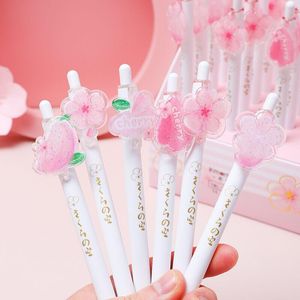 Gel pennen minkys aankomst 1 pk kawaii sakura bloem zwarte inkt pen graffiti schrijven kinderen cadeau school briefpapier