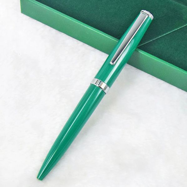 Gel Stylos MSS Luxe Classique Cadeau Qualité Rlx Métal Vert Spray Peinture Stylo À Bille Bureau École Écriture Papeterie Lisse Avec Coffret 231117