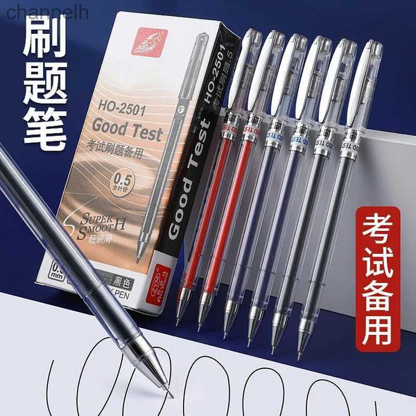 Stylos Gel Pinceau neutre question stylo 0.5 aiguille stylo peinture à base d'eau stylo ic étudiant Test stylo plein aiguille tube noir carbone stylo YQ231201