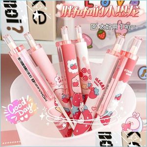 Gel pennen pennen schattige kawaii pen kunstbenodigdheden Korean Stationery School Ball Drop levering 2022 Kantoor Business Industrial Writing DHJYZ