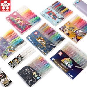 Stylos Gel SAKURA Gelly Roll Stylos Encre Gel Stylo à Bille Art Marqueur Surligneur Pierre Métallique Verre Céramique Noir Carte Dessin Effet 3D 230615