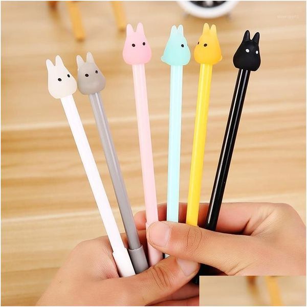 Stylos Gel Papeterie Mignon Totoro Gelink Stylo Signature Escolar Papelaria École Bureau Fournitures D'écriture Étudiants Gift1 Drop Delivery Bus Dhh0H