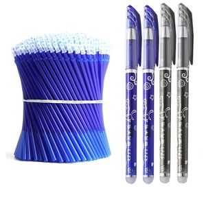Gel stylos en gros de 100 recharges 2 tiges de stylo effacées effaçables Set 0,5 mm Handleable Magic Animal School Office Writing Supplies Statio Dhjh4