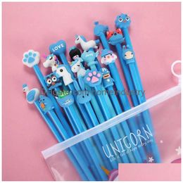 Stylos gel En gros 50 pcs stylo neutre mignon dessin animé gel avec outil d'écriture de forme différente bureau papeterie étudiant signature drop deli dhvuq