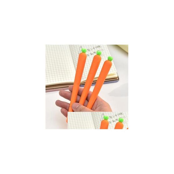 Bolígrafos gel al por mayor 5000pcs/lote creativo de zanahoria rodillo bolígrafo lápiz 0.5 mm forma de vegetales naranja papelería de regalo de Navidad