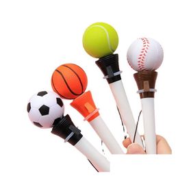 Bolígrafos de gel al por mayor Eyección Boxeo Bolígrafo 18 cm Bolígrafos para niños Regalo de Navidad Fútbol Baloncesto Béisbol Tenis Plástico Creativ DH2GT