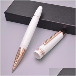 Stylos à gel en gros célèbre stylo à bille à bille mat noir cadeau blanc classique bureau écriture avec numéro de série livraison directe école busi dhomg
