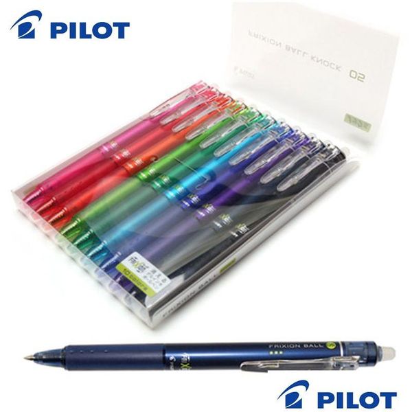 Gel stylos pilote en gros Frixion Fermeable Pen LFBK-23EF / 23F 10pcs / lot de bureau SCHOOL FOURNISS