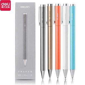 Gel Pens Xiaomi Deli Metal Gel Pen Rollerball Caneta Ballpoint 05MM Signing Pens for Office Students Business Stationary Supplies J230306