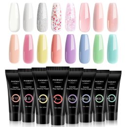 Gel phoenixy gel poly acrylique pour manucure 15 ml gel à ongles pour extension rapide 16/12/9 Couleurs peinture UV Gel Polish Poly Nail Gel Kit