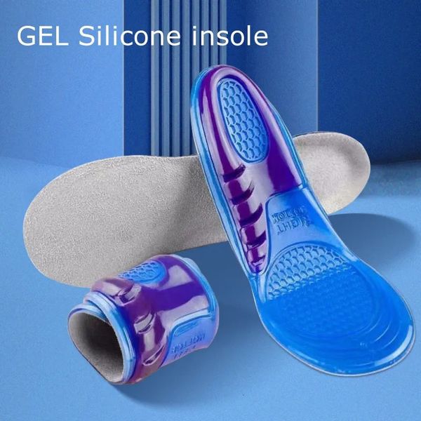 Isolas de silicona de gel para zapatos Soporte de arco Ortic de plantilla de calzado suave de la plantilla de antislip deportivo para el hombre Sole 240321