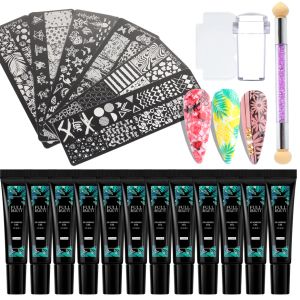 Gel stempelende gel nagellak manicure set nail art stamping platen vlinder liefde blad nagel sjablonen overdracht vernis lefb01061