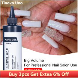 Gel tinovo uno 200 ml gel de ongles de constructeur UV dans une bouteille auto nivelant le vernis à ongles en gel dur blanc poly gels semi-permanent