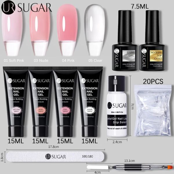 Gel ur sucre 15 ml acrylique Bâtiment rapide extension kit gel ongle art art clair camouflage rose me gelé