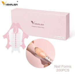 Gel Venalisa Formulaires de ongles 200pcs Fake Nail Forme Builder Jelly Extension Gel Conseils de ongles