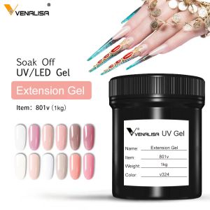 Gel Venalisa UV LED gel 1kg Bulk Builder Extension Jelly Gel Crystal Transparant 12 Camouflage Jelly Color Self Niving Nagel Gel