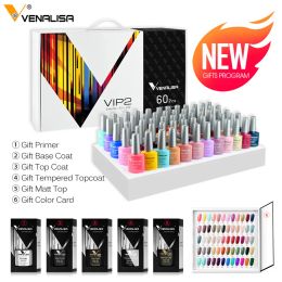 Gel Venalisa VIP Kit 36/60 couleurs ongles gel polonais ensemble de livraison rapide trempage de base UV Base Topcoat Couleur Book Nail Manucure Gel