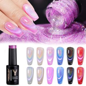 Gel jukfellow 10 ml 9d Cat oogreflecterende kat magnetische gel regenboog glitter nagellak set afweekt UV nagelgel semipermanent nagel