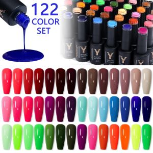 Gel yokefellow 122 couleurs gel de vernis à ongles ensemble de couleur pure gel de gel à la ligne UV Gel Vernis paillettes paillettes kits de ongles de gel 10 ml