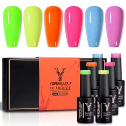 Gel Yokefellow Gel Verain à ongles Couleur arc-en-ciel 10 ml 6pcs / Ensemble pour manucure Kit de gel de gel à ongles professionnels de vernis à ongles semi-permanent de manucure