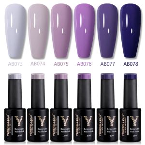 Gel jukfellow gel nagellakset Purple 6pcs 10 ml semi permanente gel vernissen rijk pigment lage geur voor professionele manicure kit