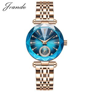 Gelandi Kijk New Ocean Heart Waterdichte kwarts Womens Watch High Definition Small Diamond Face Jewelry Watch H7570