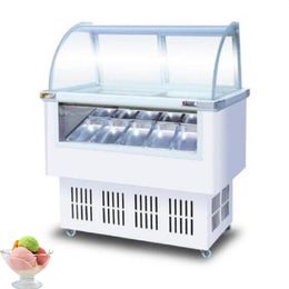 Vitrine de glaces et glaces, porte en verre, vitrine de crème glacée, bouillie de glace, congélateur de boissons froides, Machine de stockage de crème glacée
