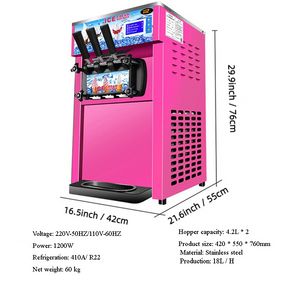 gelato-ijsmachine Soft Desktop-ijs van hoge kwaliteit Italiaanse commerciële vevor-machine