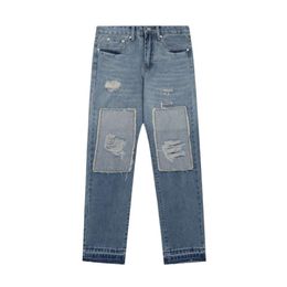 GELLERY DAPT Designer Jeans Jeans pour hommes de qualité supérieure sur Autumn Street Angeles déchiré Patch tissu pantalons de couple pour hommes et femmes Jeans