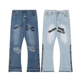 GELLERY DAPT jean de créateur de qualité supérieure jean pour hommes Vintage à la mode rue Tube droit jambe large pantalon en Denim pour hommes
