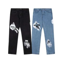 GELLERY DAPT Designer Jeans Jeans pour hommes de qualité supérieure Vintage Trendy Street Tube droit Pantalon en denim à jambe large pour hommes Jeans confortables