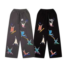 GELLERY DAPT pantalons de créateur pantalons pour hommes de qualité supérieure automne/hiver rue Graffiti peint à la main pantalons de Couple pour hommes et femmes